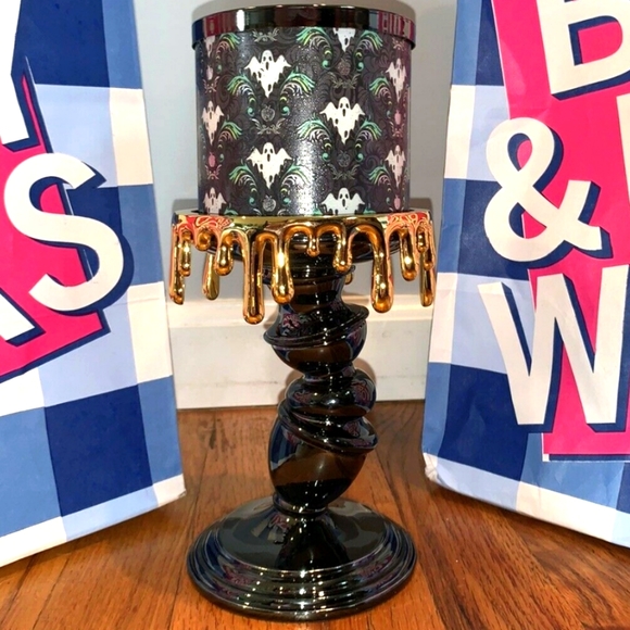 Titled Pedestal Drip Candle Holder